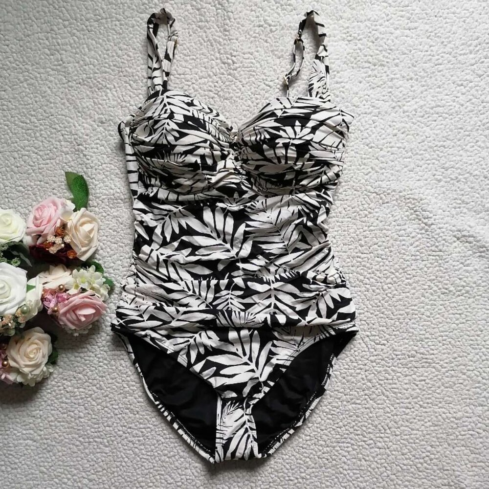 Bleu Rod Beattie Women’s Shirred Underwire One-Piece Swimsuit In Black, Size 10